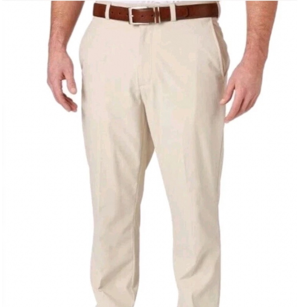 Walter Hagen 11 Majors Mens Golf Pants‎ Khaki Tan Flat Front 48x30 Polyester